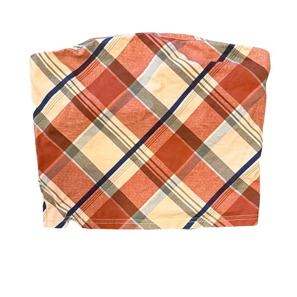 Urban Outfitters orange plaid tube top, medium